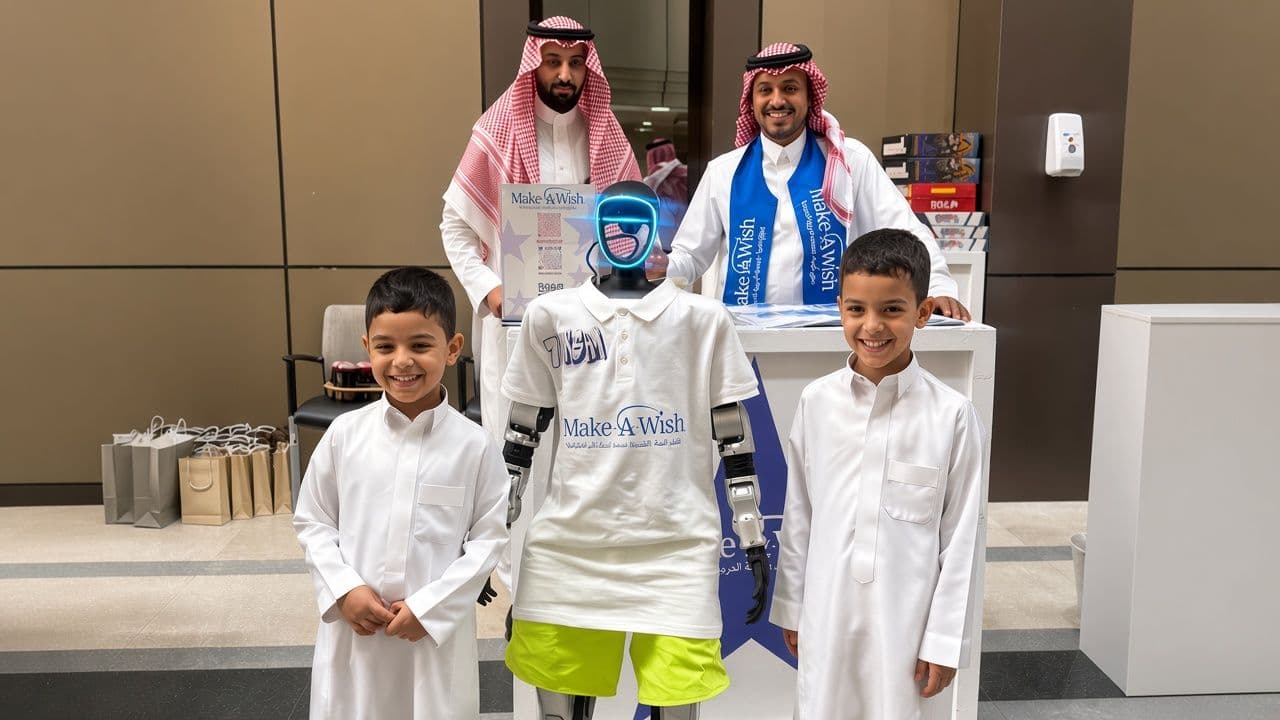 A child celebrating a wish
